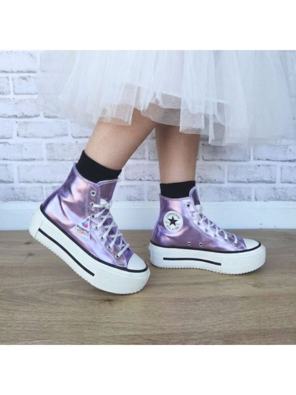 ⭐Converse Chuck Taylor Lift Double Stack Purple Size 9 Women's Shoes A15163C